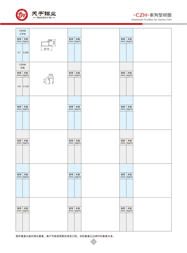 -CZH-系列型材圖